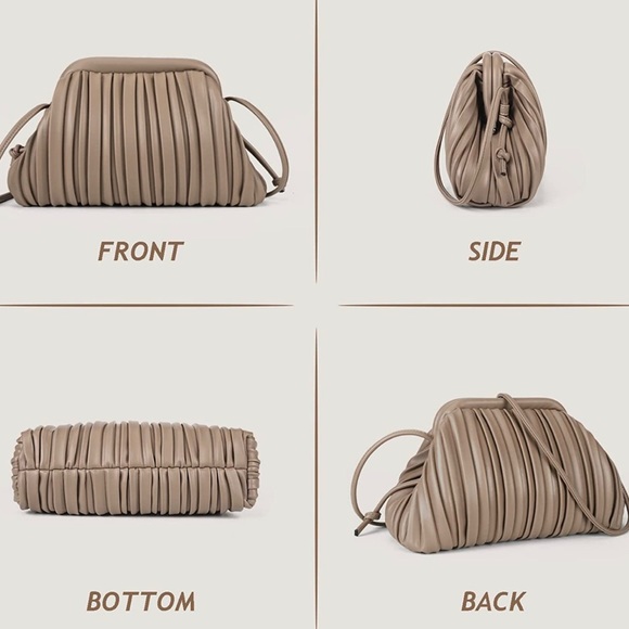 Gorgeous PU Leather Clutch. Taupe. Excellent condition. - Picture 5 of 12